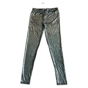 NWT JIAQI Metallic Silver Leggings Asian XXL (Fits like US M/L)